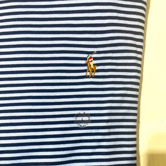 POLO RALPH LAUREN NARROW STRIPE CUSTOM FIT TEE
BLUE SIZE LARGE - Picture 4 of 5